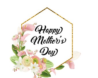 Muttertag PNG florale Borte mit rosa DIGITALER DATEI