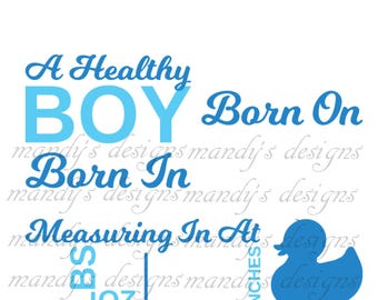 Baby Geburtsdaten PNG: Andenken Andenken (Digitales Design)