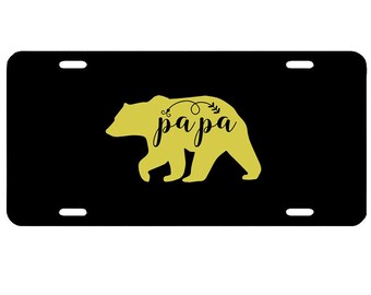Daddy Bear Gift Aluminum Novelty Vanity Metal License Plate 6 x 12