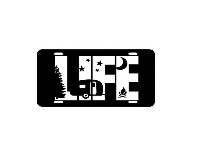 Camping Mountains Hiking Camp Life Aluminum Novelty Vanity Metal License Plate 6 x 12