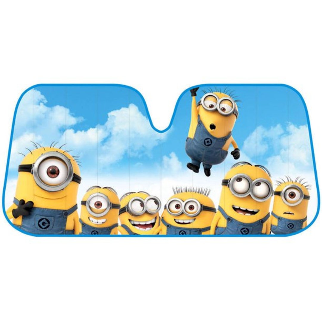 Despicable Me Minion Happy Family Auto Sun Shade Cartoon Car Etsy