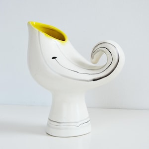 Vintage 1950s ROGER CAPRON Rare and Iconic Mid-Century Studio Pottery Bird Vase, Vallauris, France