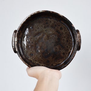 Vintage 1960s ANIKO STERN-WESEL Hand-Built Studio Pottery Dish with Fluted Rim and Handles