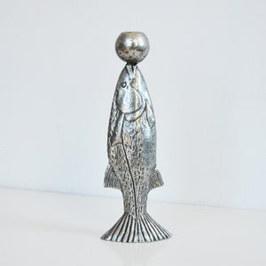 Vintage 1980s Absurdist Postmodern Candleholder in the Shape of a Fish