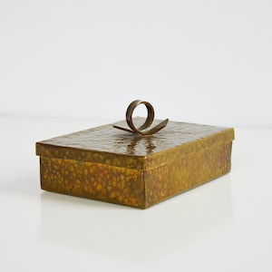 Vintage 1930s Modernist Hammered Brass Dresser Box, Germany