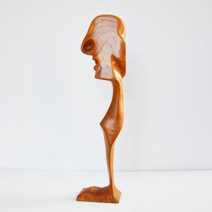 Vintage 1960s Unusual Wooden Sculpture of a Standing Figure