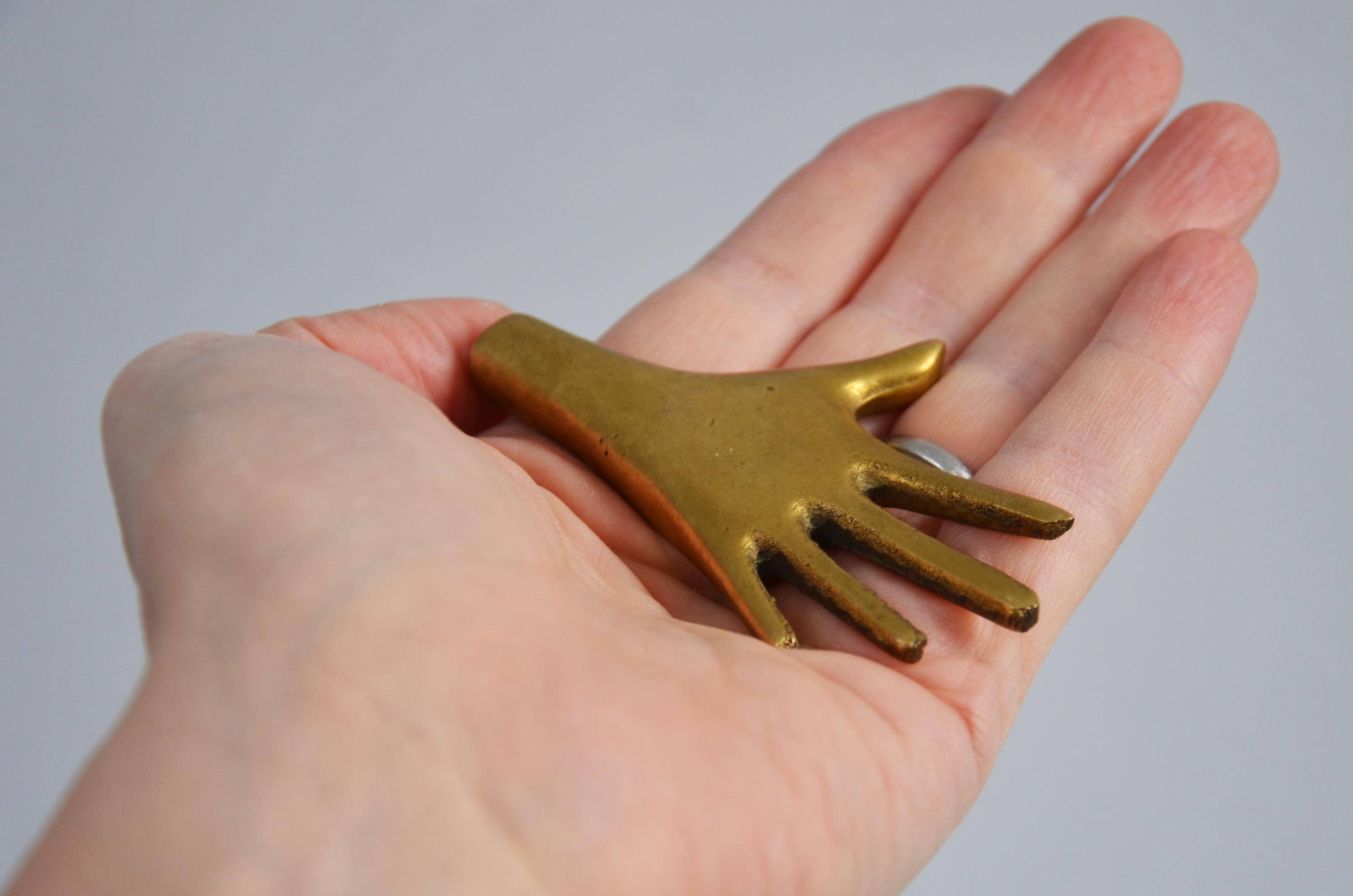 Hand Paperweight Vintage 1950s WERKSTATTE CARL AUBOCK Iconic Brass Hand Paperweight ...