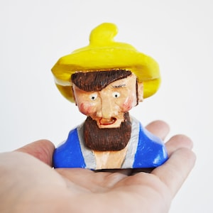 Vintage Hand-Carved Wood Naive Folk Art Figure