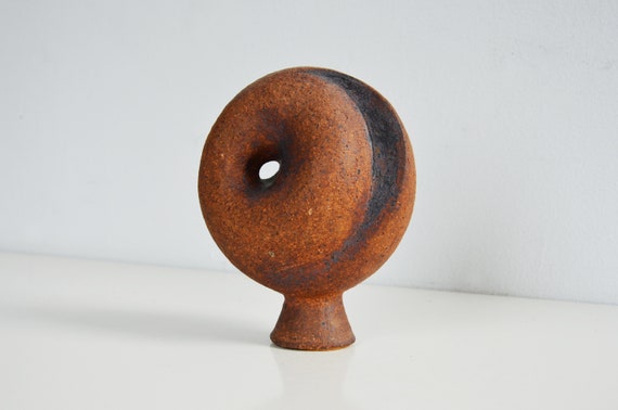 Vintage 1960s TAM IRVING Scarce Studio Pottery Upturned Vessel Orb Sculpture, British Columbia