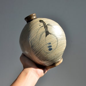 Vintage 1980-tals WAYNE NGAN Scarce Hakame Studio Keramikflaskvas