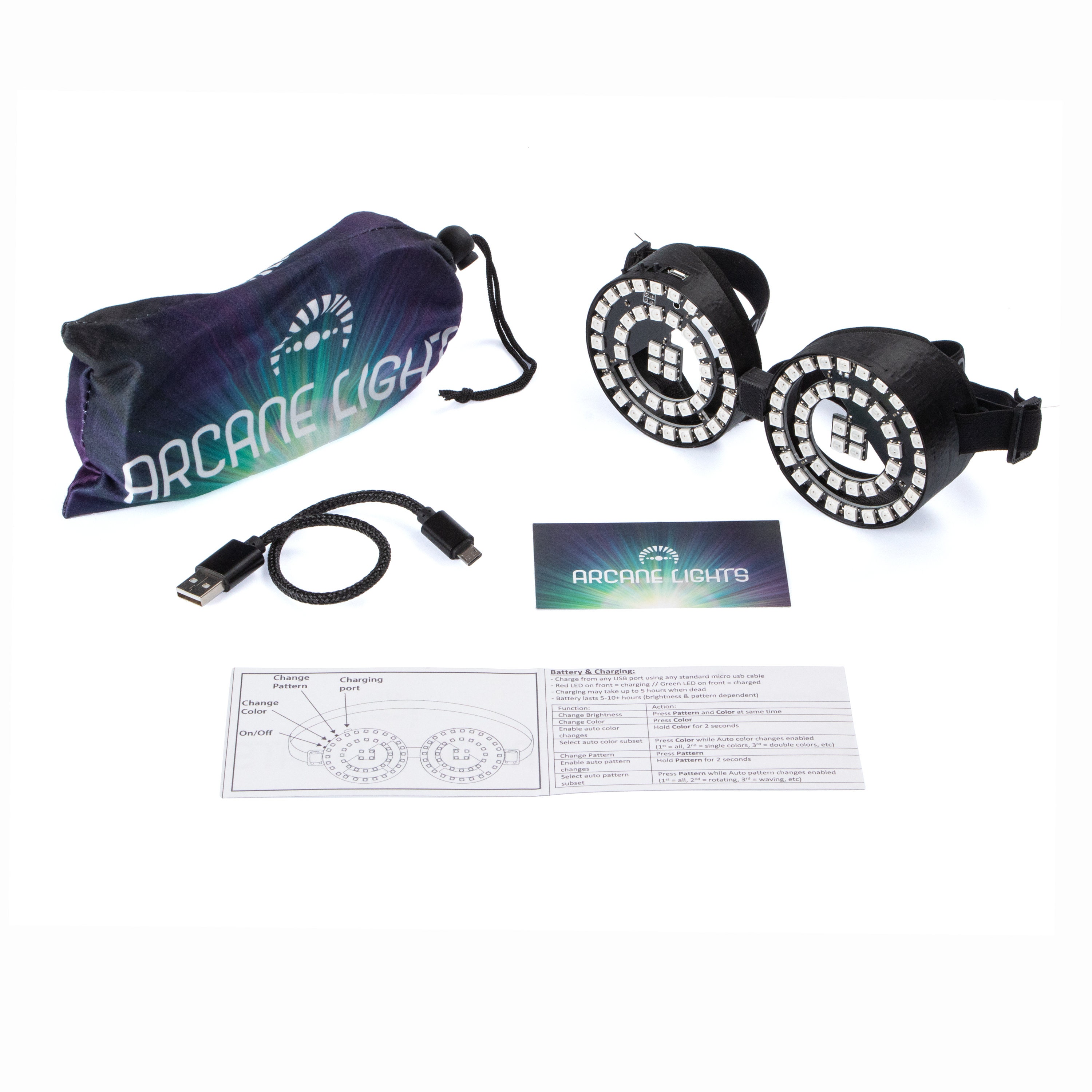 Arcane LED Goggles Rezz Style 88 Full Color LEDS and over Etsy