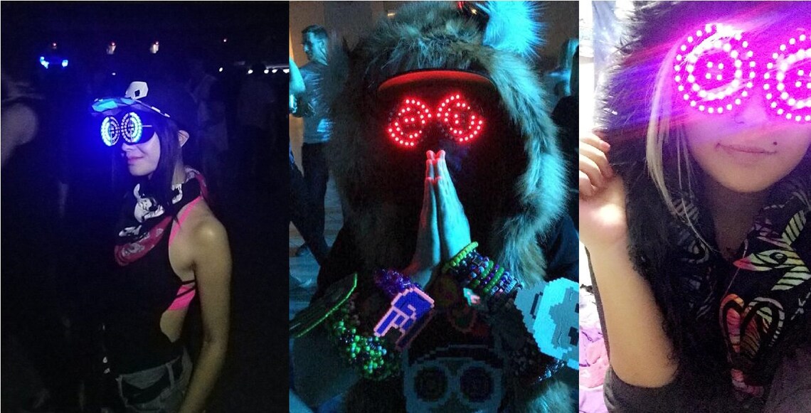 Arcane LED Goggles Rezz Style 88 Full Color LEDS and over Etsy