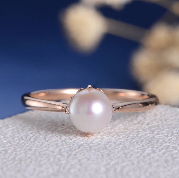 Thin pearl deals ring