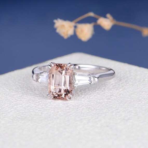Diamond ring with morganite best sale accents