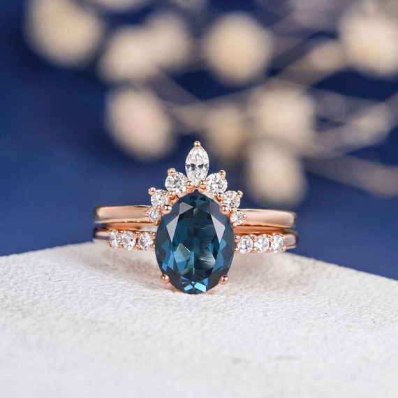 London blue topaz sale rose gold ring