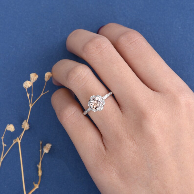Payment Plan Flower Engagement Ring US 9.75 Etsy