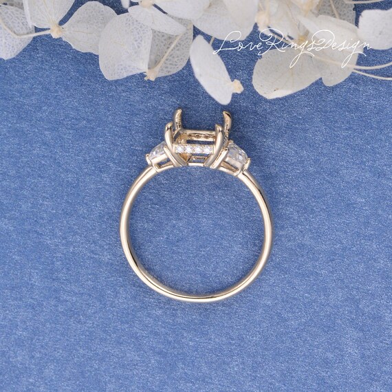 Emerald cut ring settings without stones deals