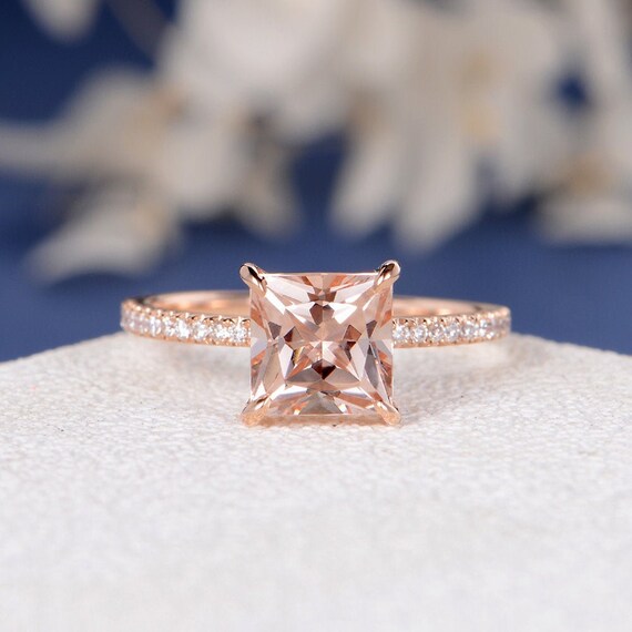 Princess cut morganite ring online