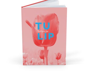 Tulip flower Art Hardcover Journal A5 Notebook, Botanical Diary, Gift for Gardener, Botany, Bullet Journal, Stationery Set