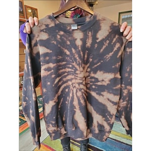 Reverse Tie Dye Sweatshirt, Fall Sweatshirt, Bleach Tie Dye, Tie Dye Sweatshirt, Acid Washed, Tie Dye Shirt,Loungewear,Fall Clothing, Unisex