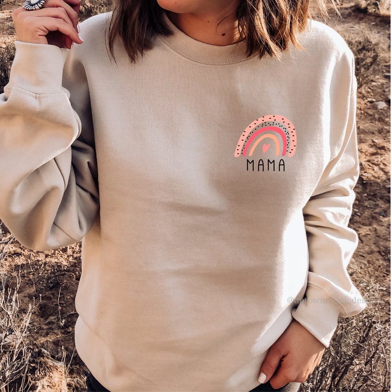 Mama Sweatshirt, Mama Crewneck Sweatshirt, Rainbow Mama Sweatshirt, Mom Sweatshirt, Gift For Mom, Womens Sweatshirt, Gift For Mama, Boho image 4