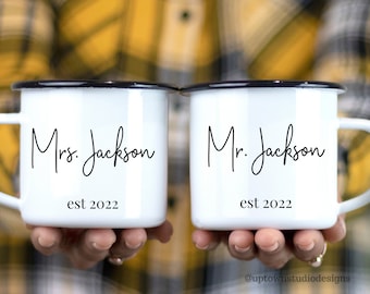 Mr y Mrs Tazas, personalizado Señor y Sra tazas, Regalo de compromiso, Regalo de ducha nupcial, Regalo de boda, Regalos de señor y señora, Regalo de aniversario