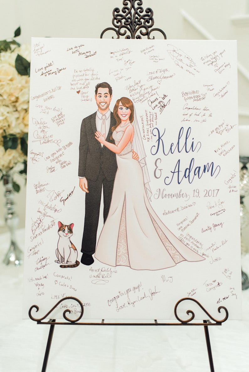 Wedding Guest Book Canvas Alternative Guest Book Sign in Etsy
