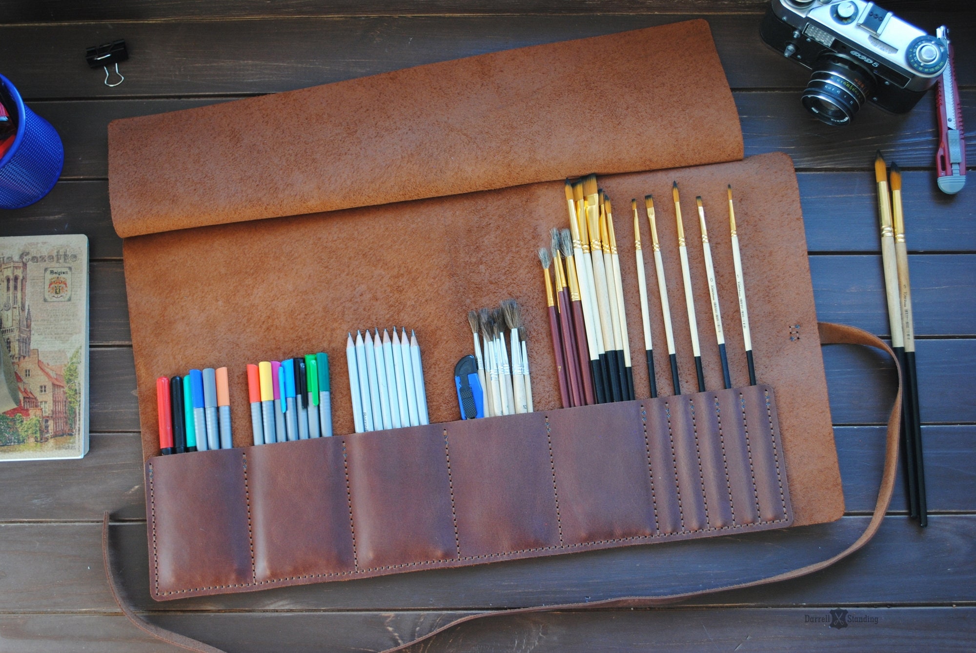 paint brush roll up case
