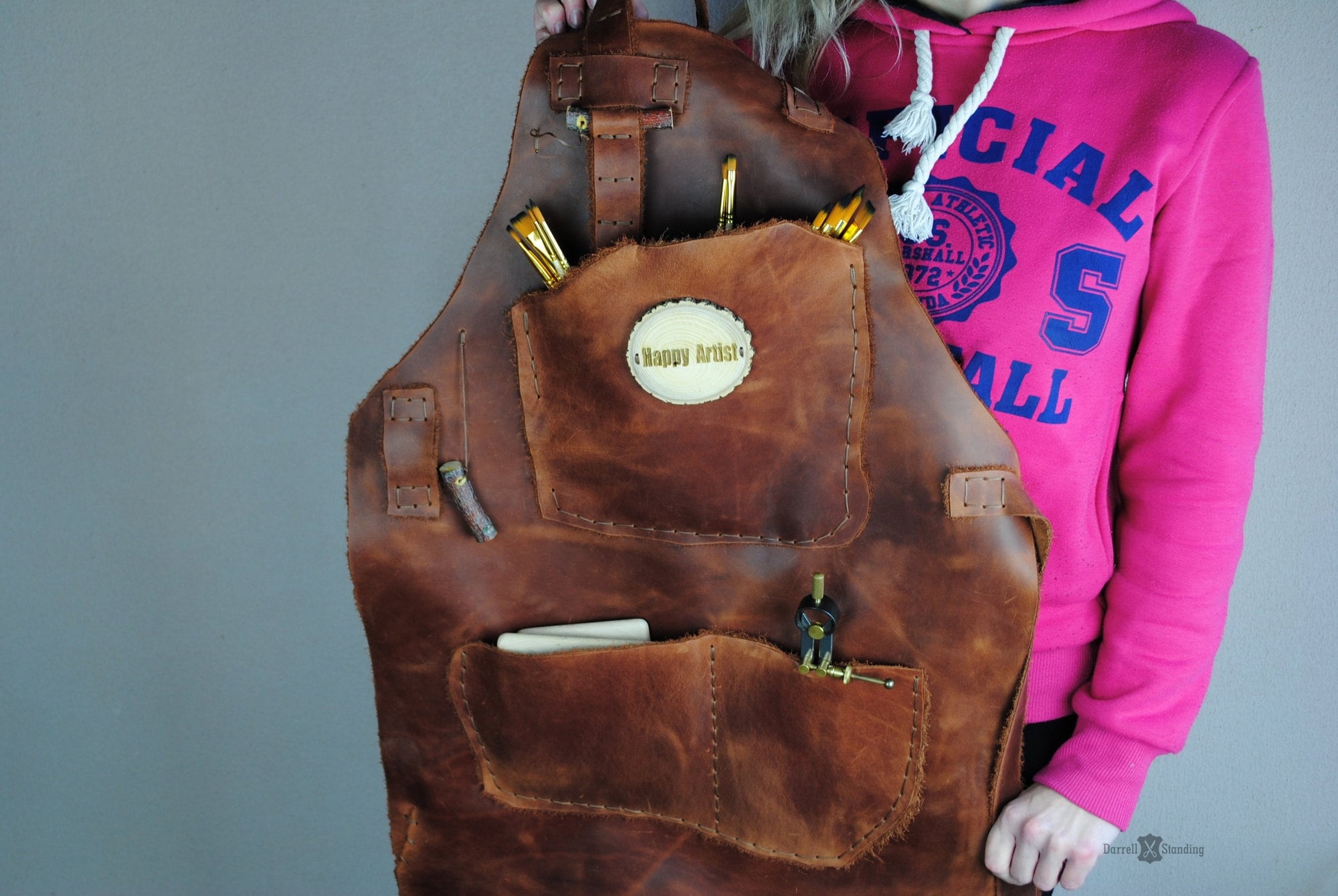 Distressed leather apron gift for artist craftsman Etsy