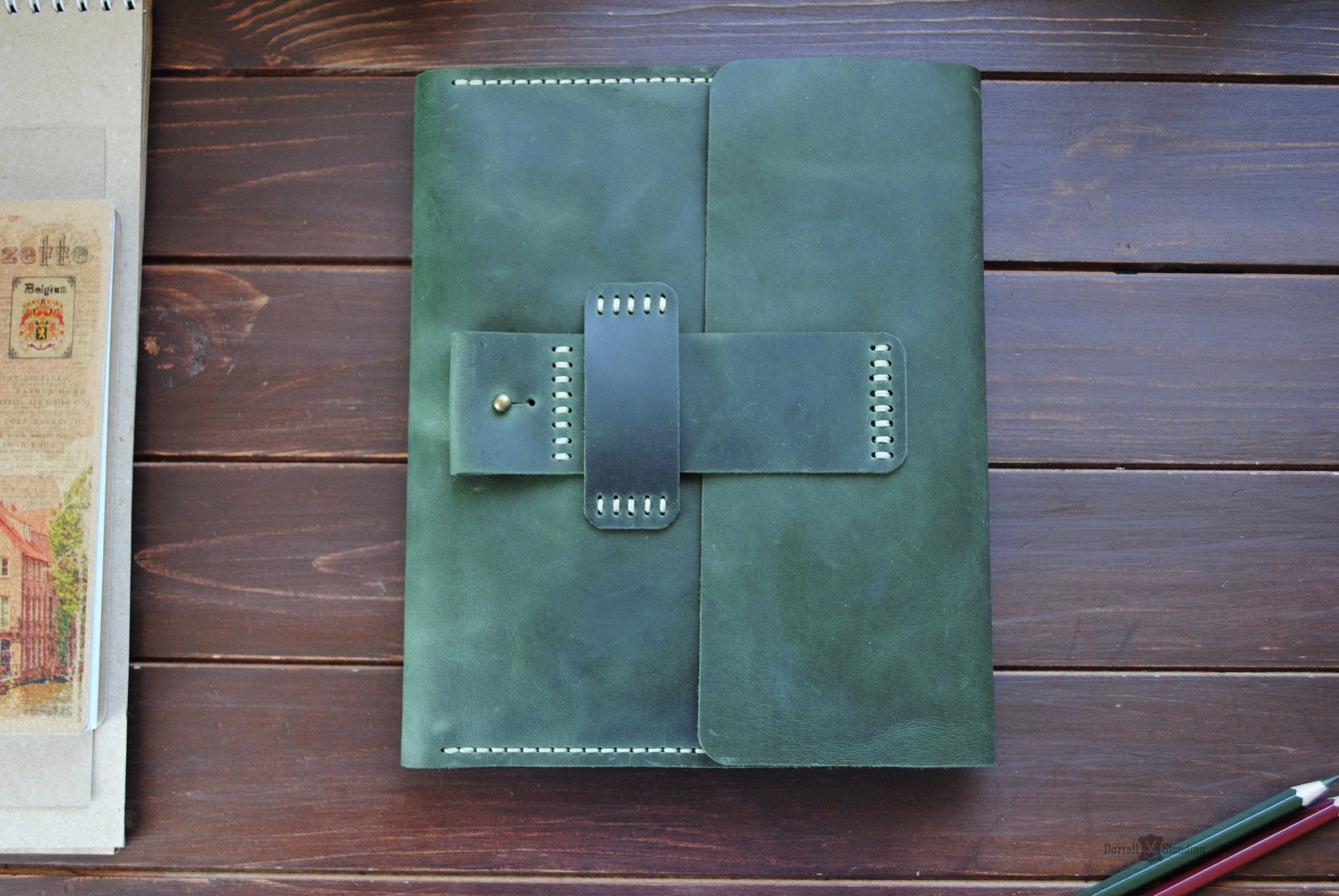 Leather A5 sketchbook cover personalized artist gifts. Etsy