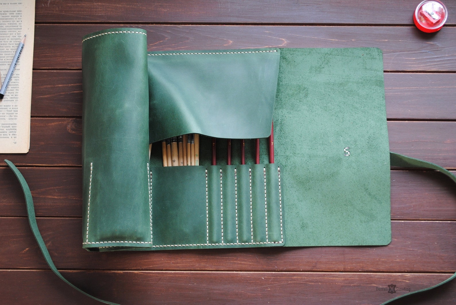 Leather paint brush roll artist gift. Personalized brush Etsy