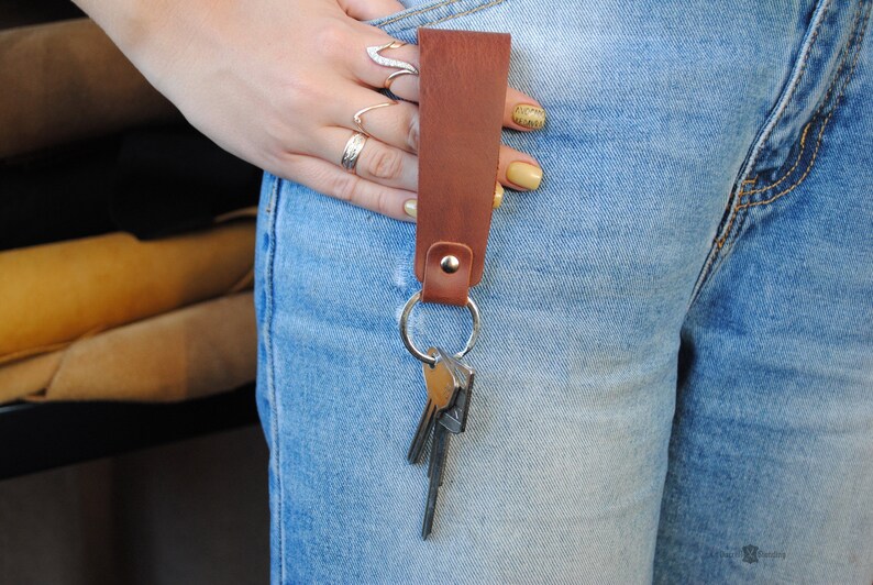 Personalized leather keychain key fob cute custom keychains Etsy