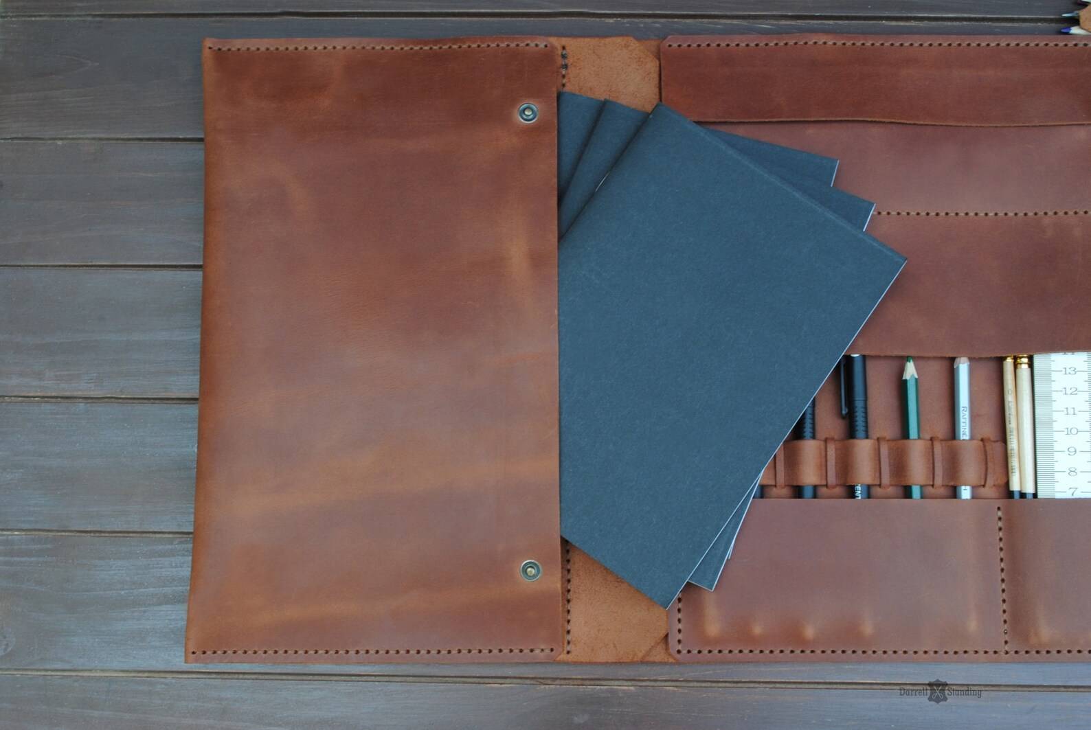 Leather sketchbook cover personalized artists gifts. For Etsy