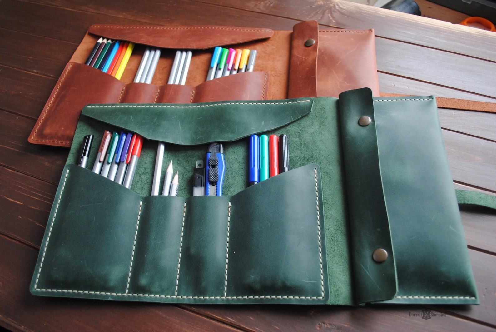Leather pencil case gifts for painter tool roll artist Etsy