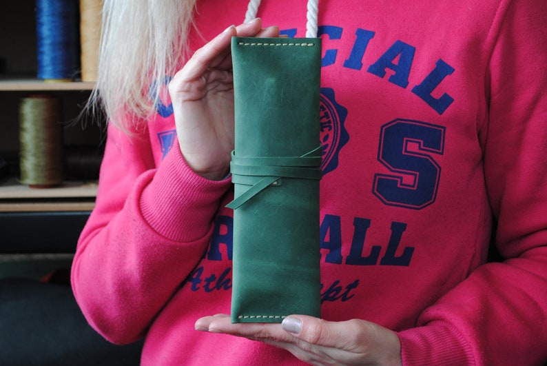 Leather pencil case gifts for artists. Personalized gift Etsy