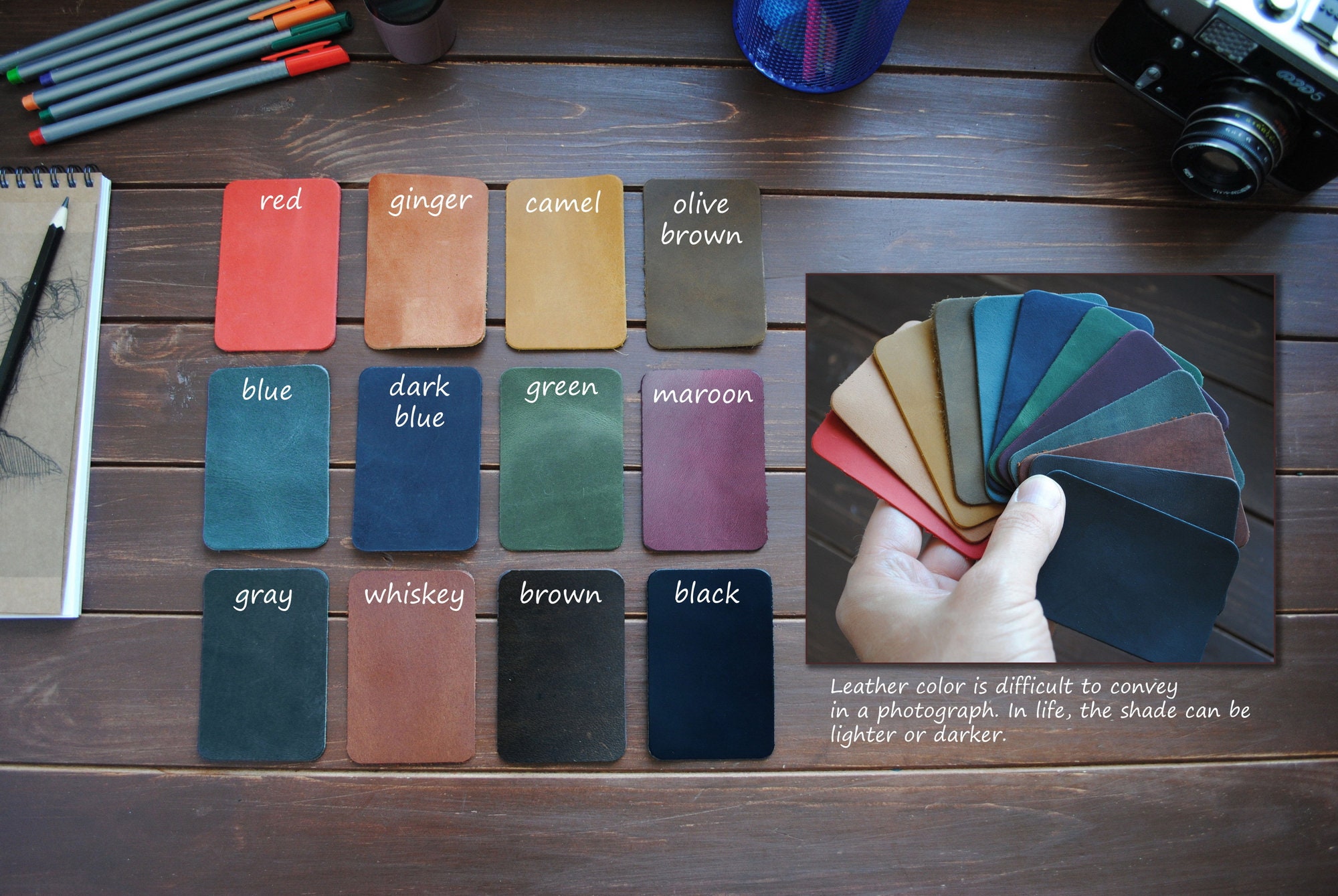 Leather A5 sketchbook cover personalized artist gifts. Etsy