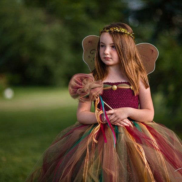 Woodland Fairy Princess Costume -  Tutu Dress Up Set - Autumn Fairy Costume Set - Fall Fairy Costume Halloween - Tutu Dresses for Girls