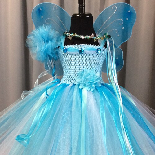 Light Blue Turquoise Aqua & White Fairy Princess Costume - Etsy
