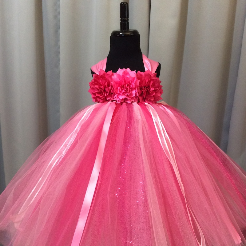 Hot Pink Glitter Tutu Dress