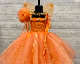 Orange Fairy Princess Costume Set -  Princess Tutu Dress Up - Fairy Princess Birthday - Fairy Costume for Girls - Fairy Dress for Toddlers