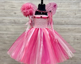 Pink and Fuchsia Fairy Princess Costume - Tutu Dress Up Set - Fairy Princess Costume Halloween - Tutu Dresses for Girls - Toddler Fairy Tutu