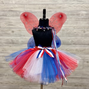 Red White & Blue Tutu Skirt - Tutus for Girls - Baby Tutu - Toddler Tutu - 4th of July Outfit - Patriotic Tutu Dress Up Set