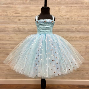 Light Blue with Silver Polka Dot Princess Tutu Dress for Girls - Princess Dresses for Toddlers - Tutus for Baby - Birthday Dress - Dress Up