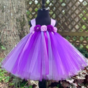 Purple & lavender flower princess dress, tutu dress baby, tutu dress toddler, princess dress baby, princess dress toddler, little girl dress