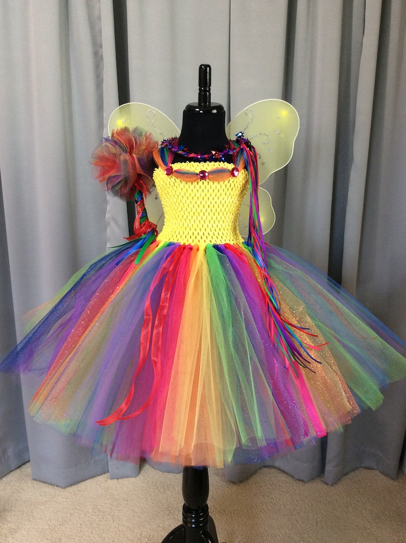 Rainbow fairy princess costume princess tutu dress w/ crown Etsy