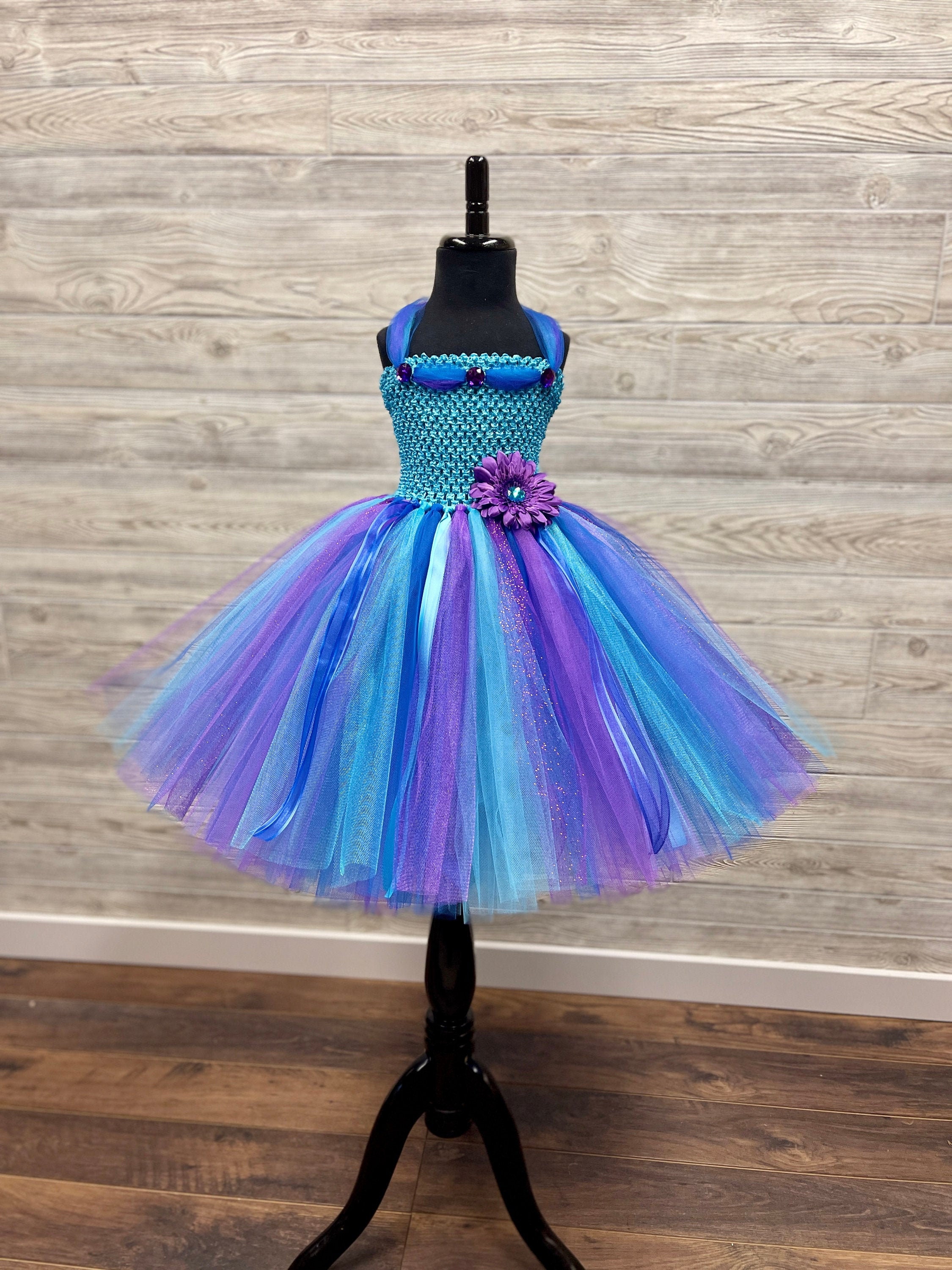 Peacock Princess Tutu Dress Royal Blue Turquoise Purple - Etsy