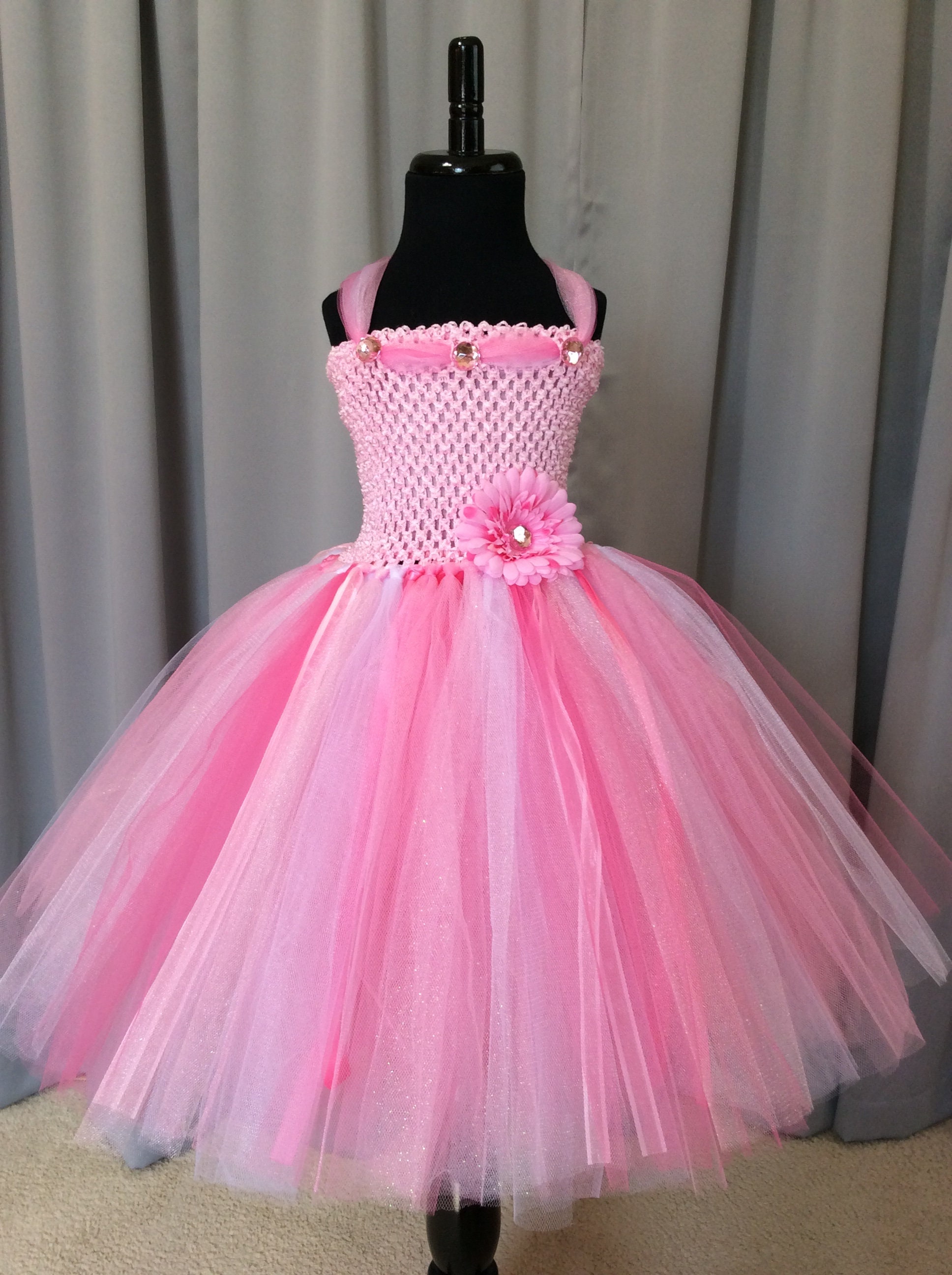 Pink and white princess tulle tutu dress birthday gift for | Etsy