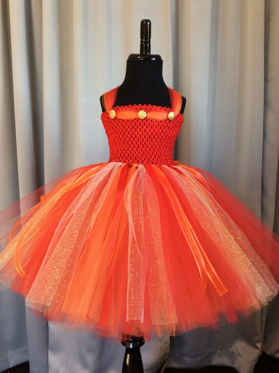 Red, Orange and Gold Princess Tutu Dress for Girls Princess