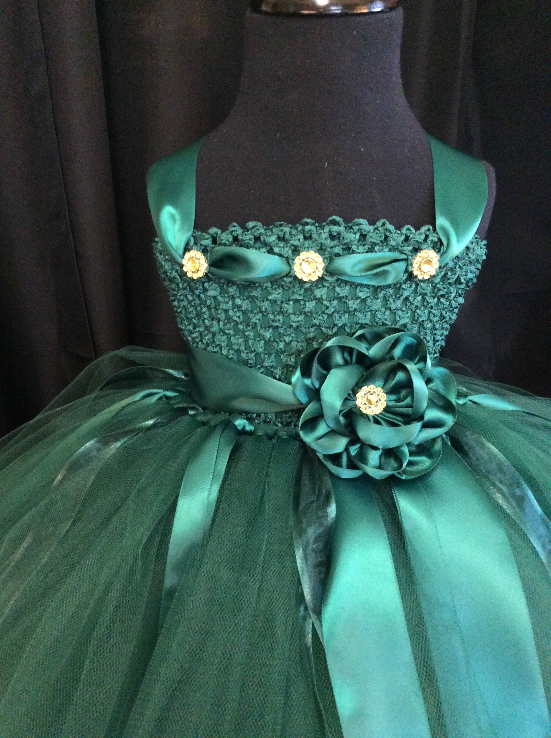 hunter green flower girl dresses
