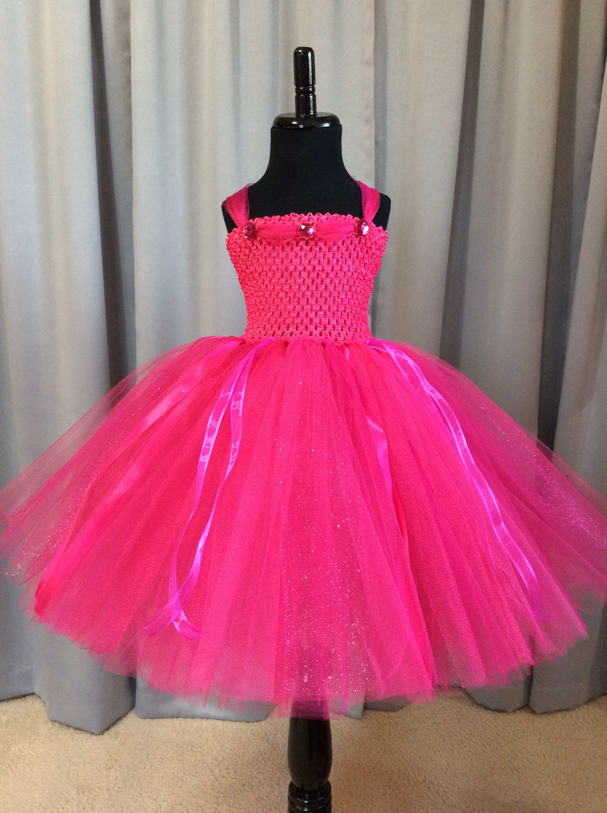 bright pink girls dress